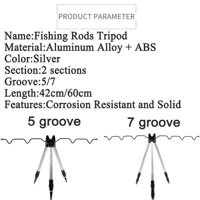 Support télescopique pour canne à pêche mer, pied tripode réglable et base pliante 3 branches