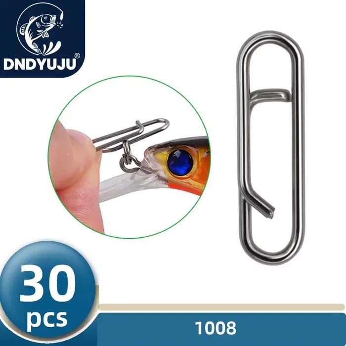Connecteurs pêche DNDYUJU 30 pièces - Mousquetons rapides en acier inoxydable pour leurres et appâts