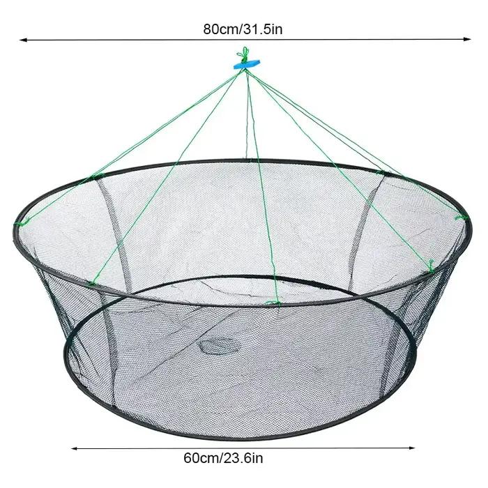 Filet élastique pliant 80cm pour crevettes anguilles et crabes piège à appâts pêche casting