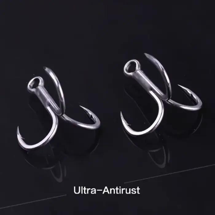 Hameçons triples anti-rouille 4X intensifiés 5-8 pièces - acier haute carbone mat fishing tackle
