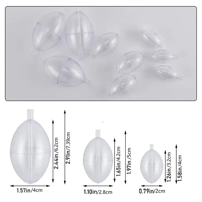 5 flotteurs coulissants transparents ovales pour pêche en surface, indicateur de touches en PVC résistant