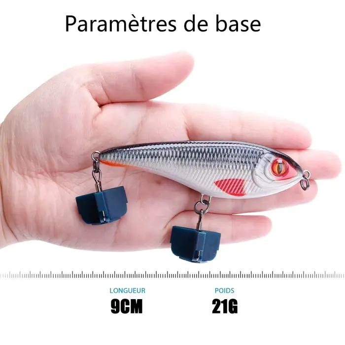 Leurre jerkbait 21g 9cm TREHOOK vibreur coulant - Wobbleur pour brochet avec système sonore
