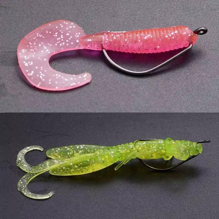 20 hameçons pêche leurres souples large gap pour gros carnassiers, acier carbone noir résistant