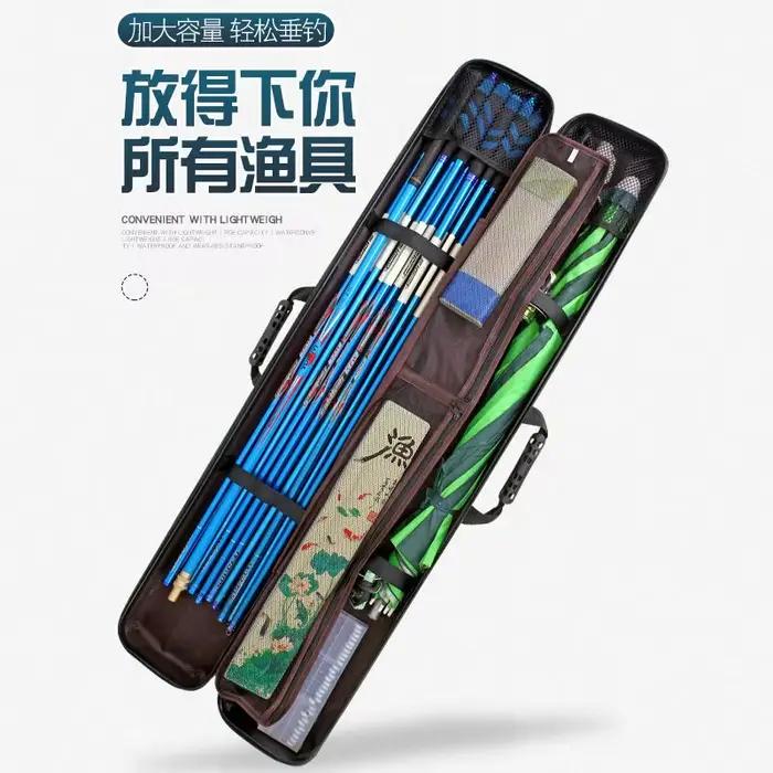 Étui en polyester pour cannes à pêche 70-130cm avec coque renforcée et rack intégré pour protection et organisation des cannes à pêche