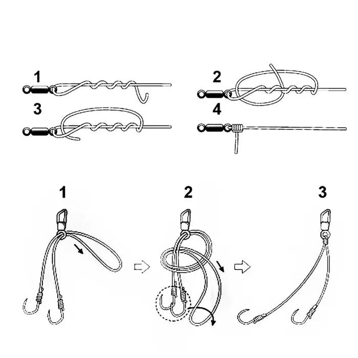 50 à 100 émerillons à bille roulements billes - Connecteurs pêche acier inoxydable tailles 4/0 à 14