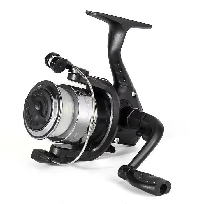 Moulinet de pêche spinning DNDYUJU 5.2:1 avec bobine pré-équipée et leurres pour pêche au lancer