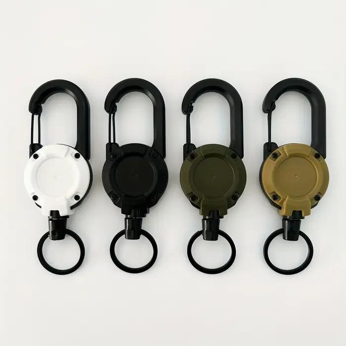 Porte-badge rétractable extensible avec mousqueton robuste pour clés, sacs et équipement de pêche