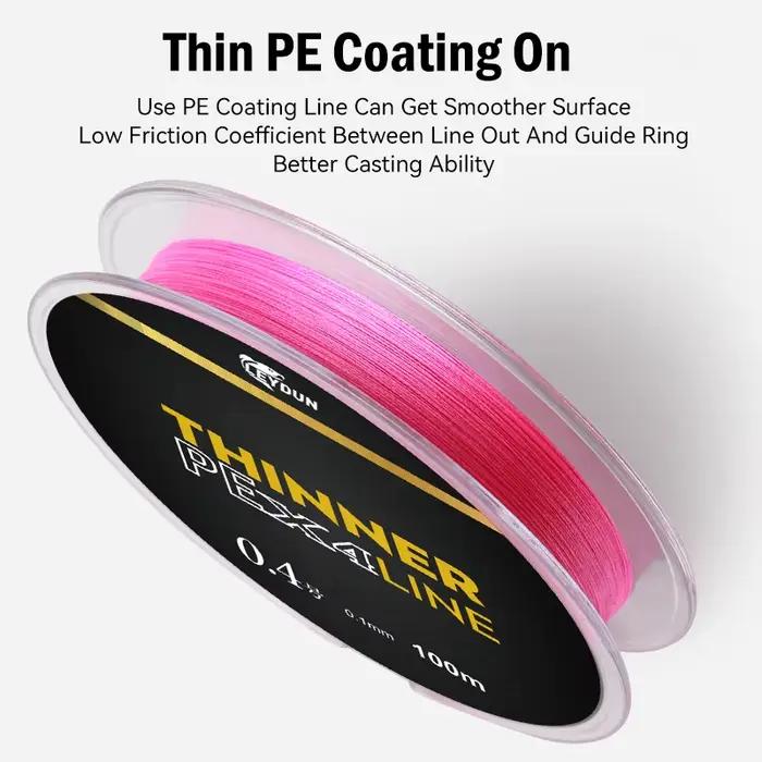 Ligne de pêche Leydun Micro Thinner 4 brins 100m 150m, fil tresse PE Japon pour carpe