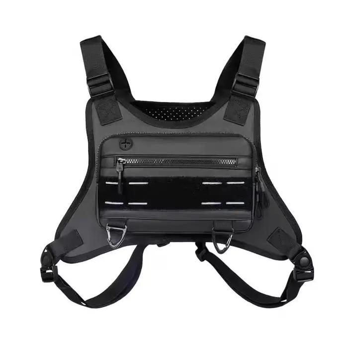 Sac de poitrine running réglable pour randonnée et voyage, holster sécurisé pour équipement de pêche et accessoires outdoor.