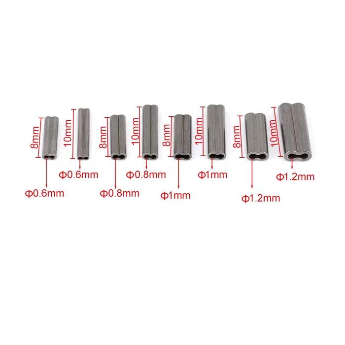 50 pièces de manchons à sertir en cuivre double pour tubes et fils de pêche, accessoires de raccordement