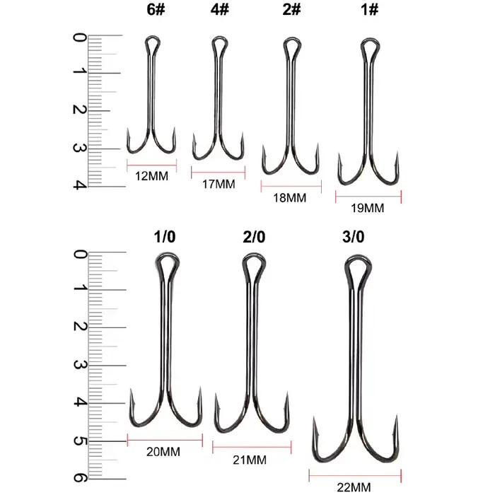 20 hameçons doubles longue tige anti-herbe pour pêche aux leurres souples - Hameçons bass et jig