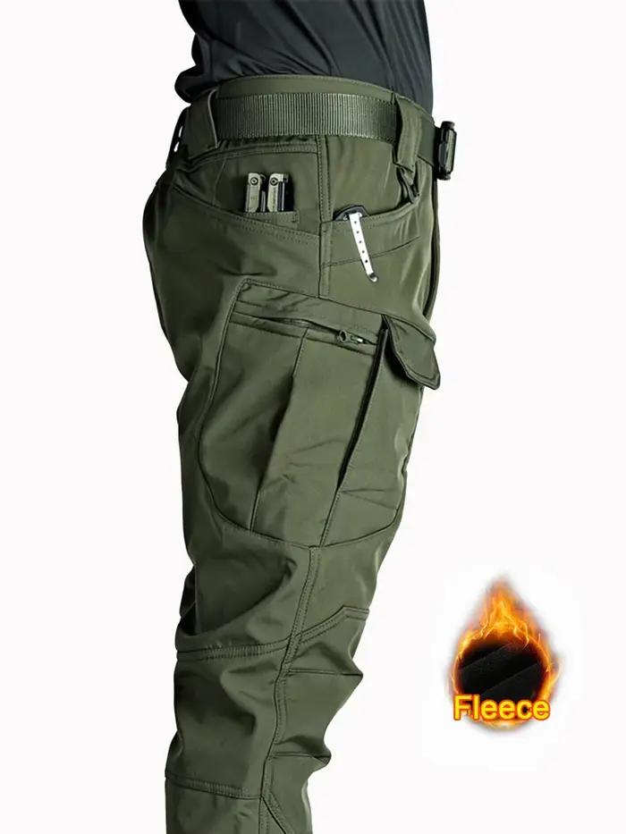 Pantalon cargo polaire 2025 pour homme - Pêche hivernale, randonnée, coupe droite et confortable