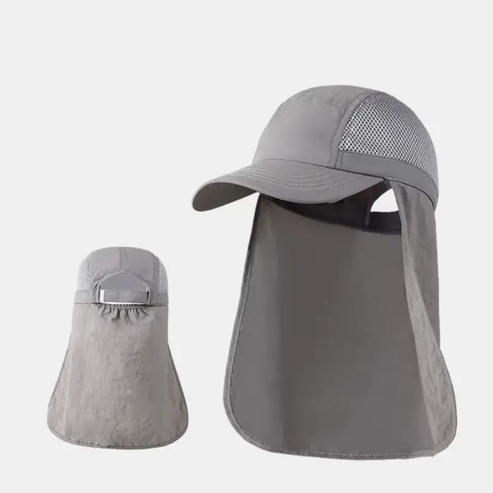 Casquette de pêche protection solaire avec rabat cou-nuque réglable pour homme et femme été