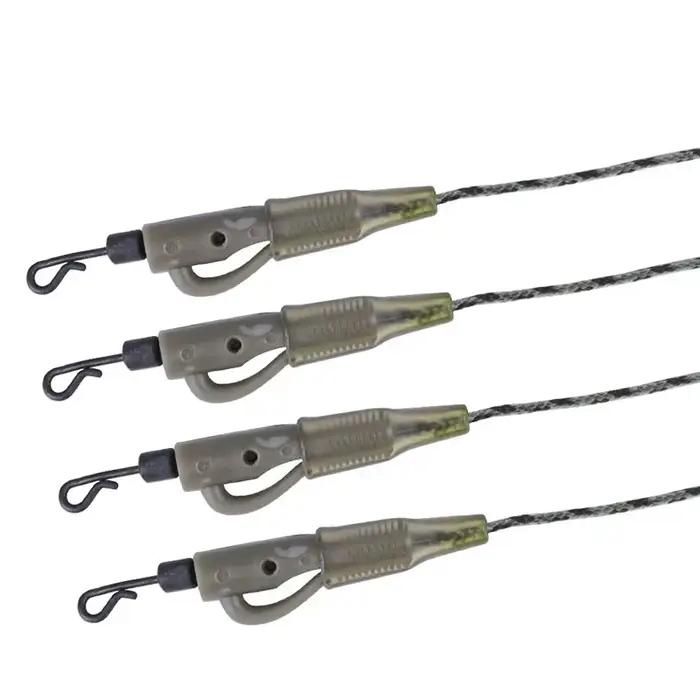 4 leaders plombés pour pêche à la carpe 50/70/80/100cm, accessoires Ronnie Fishing Group hybrides