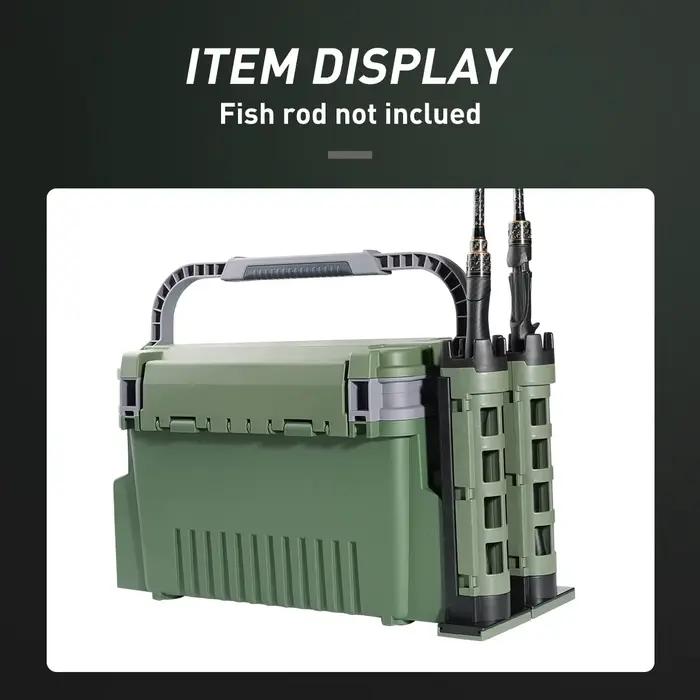 Boîte de pêche multifonction grande capacité avec support canne et porte-gobelet pour matériel de pêche