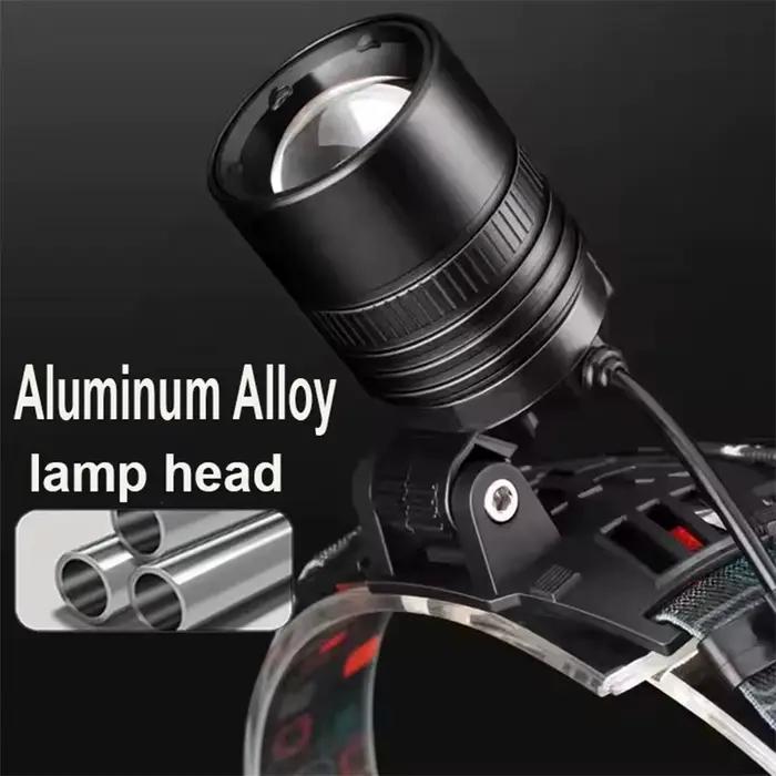 Lampe frontale en alliage d'aluminium puissante LED : 3 modes, étanche, pour pêche et activités outdoor