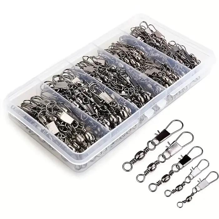 50/200 pièces barrel snap swivels avec roulements à billes pour connexion rapide des leurres pêche