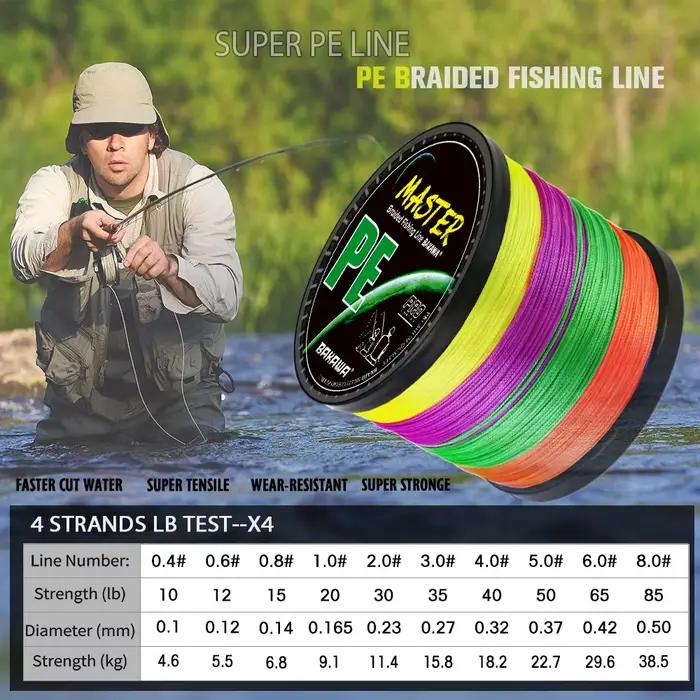 Fil de pêche japonais BAKAWA 4 brins multifilament PE, 10LB à 85LB, idéal pour la carpe,