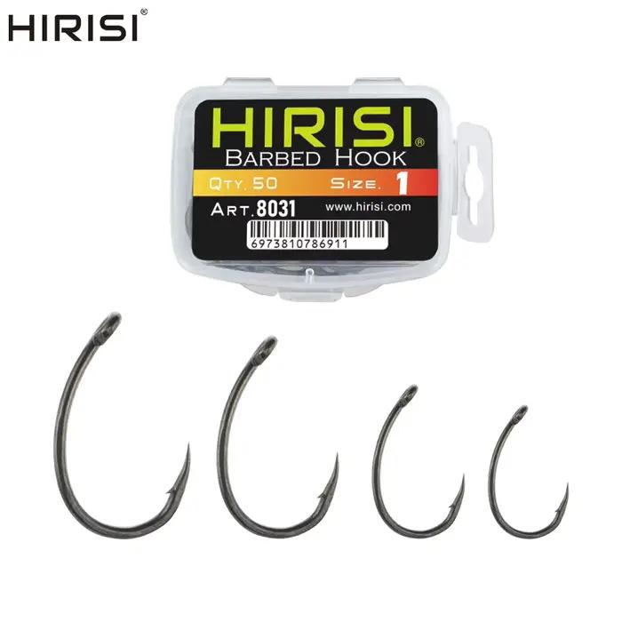 50 hameçons barbelés Hirisi PTFE - Acier inox haute carbone revêtu pour pêche durable