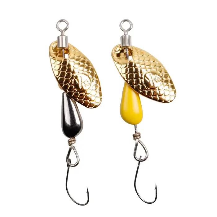 2Pcs Spinner Spoon 5.5cm/2.8g - cuillers métalliques à paillettes pour truite, perche, brochet et black bass