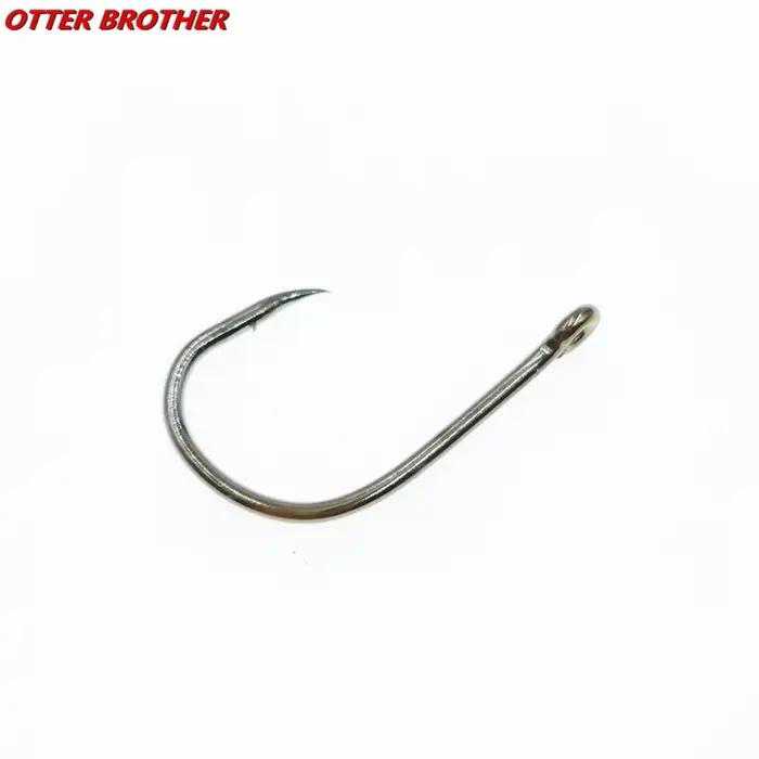 Hameçons simples carpe 30 pièces anneau circulaire acier carbone tailles 3-12# pour pêche aux vers