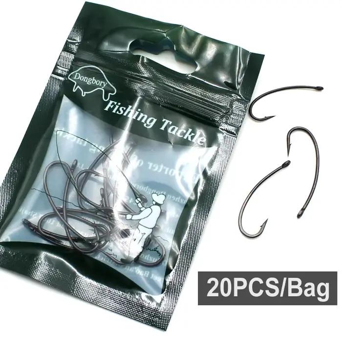 Hameçons longue tige 20PCS pour carpe avec revêtement téflon - Accroche robuste pour montage chod rig