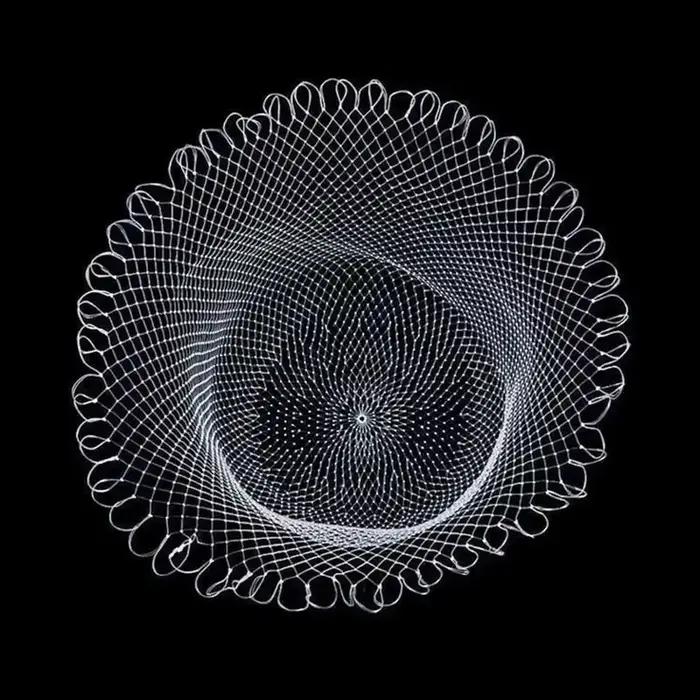 Filet de pêche double ligne en maille tressée 40 à 80 cm pour truite et perche,