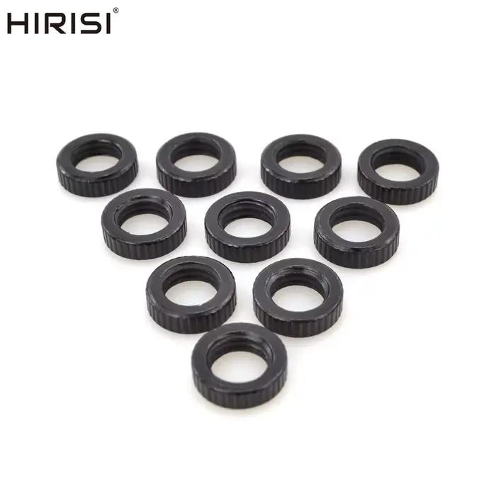 10 écrous de rechange Hirisi pour alarmes de pêche à la carpe - Filetage standard noir