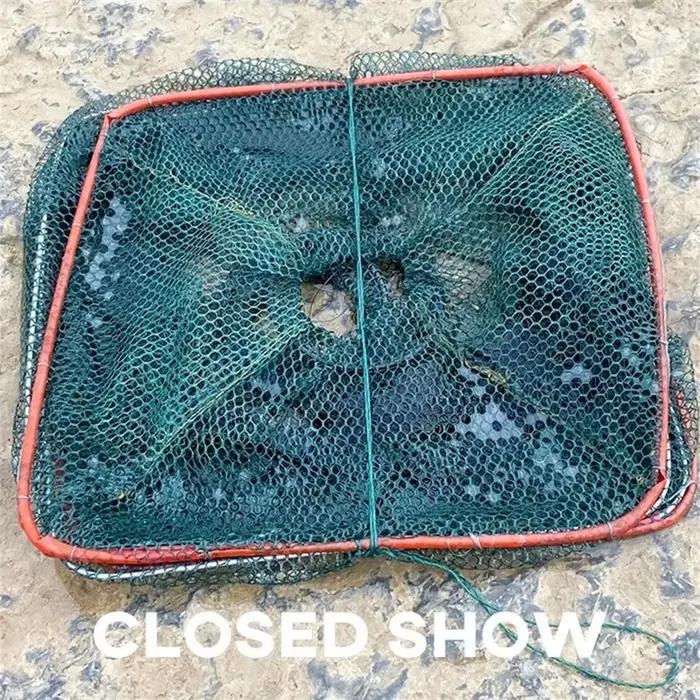 Filet pliable pêche crabe et crevette - Piège nylon fin pour crustacés en extérieur