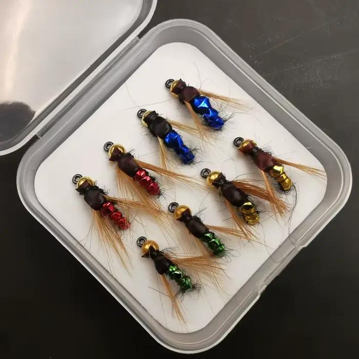 Kit de mouches artificielles pour pêche à la truite - nymphes, scuds et insectes 4/8/32 pièces