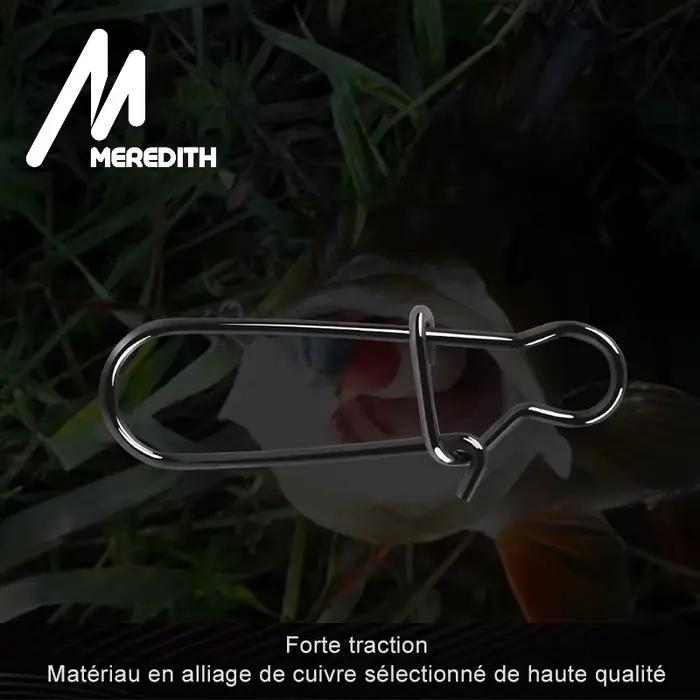 Snap de pêche inoxydable Meredith, 50 pièces solides avec mousqueton à verrouillage sécurisé pour hameçons et leurres