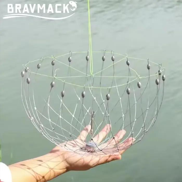 Piège à poissons et crabes automatique en acier - Filet à ouverture automatique pour pêche en mer