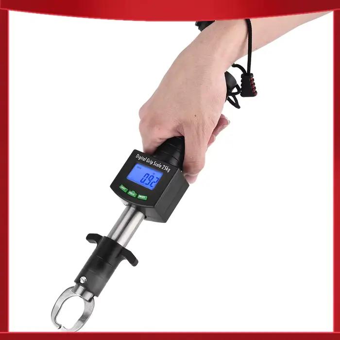 Pèse-poisson digital 3 en 1 grip lip gripper avec pince et mètre ruban 25kg 55lb pour pêche sportive