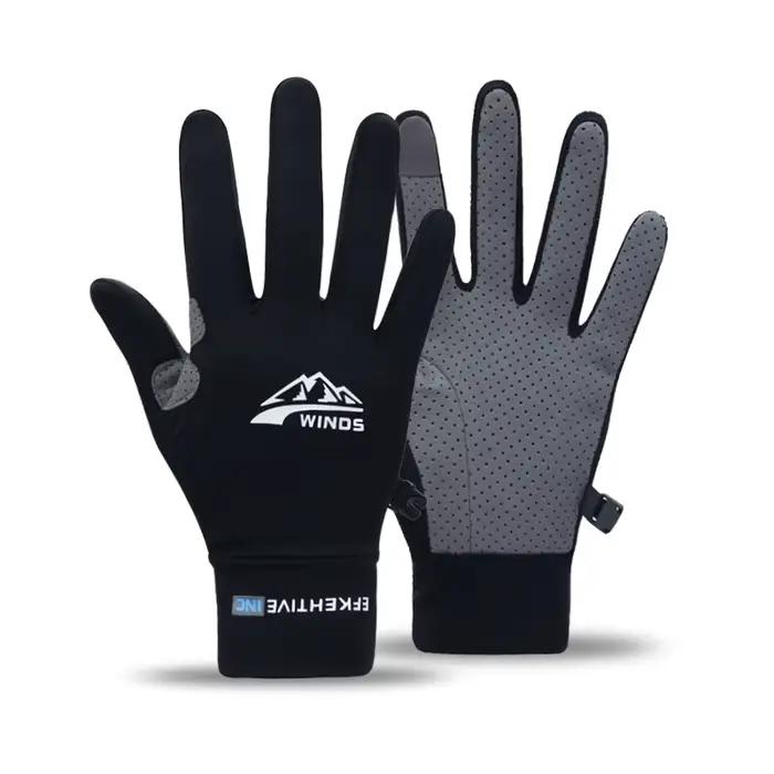 Gants pêche légers été soie glacée doigts complets séchage rapide écran tactile protection solaire