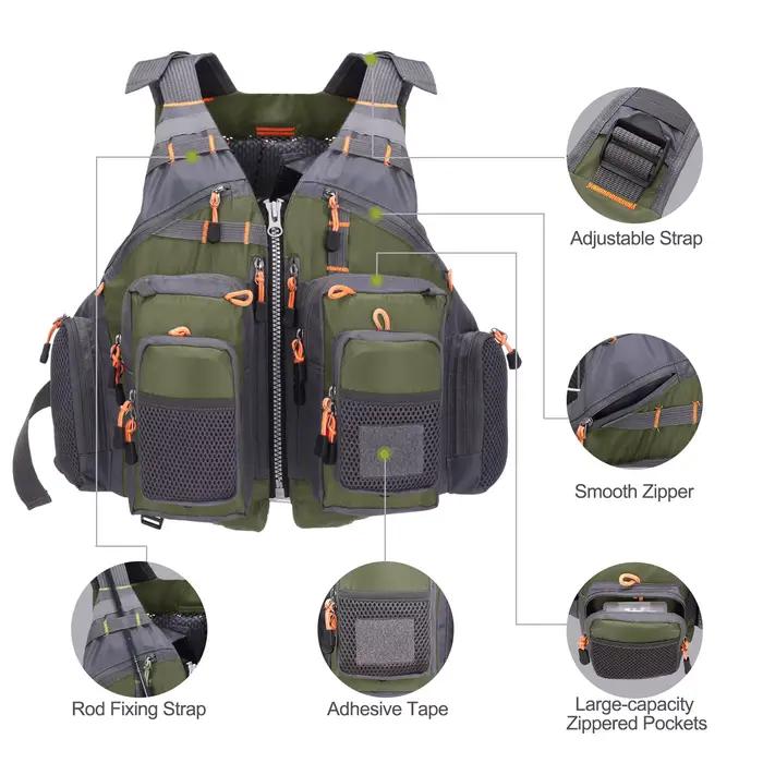 Gilet de sauvetage pêche flottant Lixada - Veste sécurité kayak pêche avec mousse EPE pour navigation