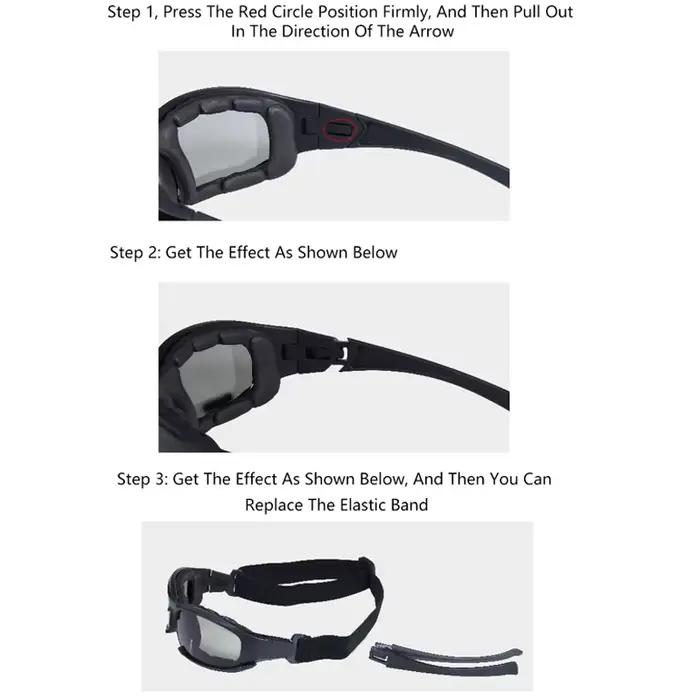 Lunettes tactiques 2025 4 lentilles - Protection polarisée pour pêche, vélo et sports outdoor