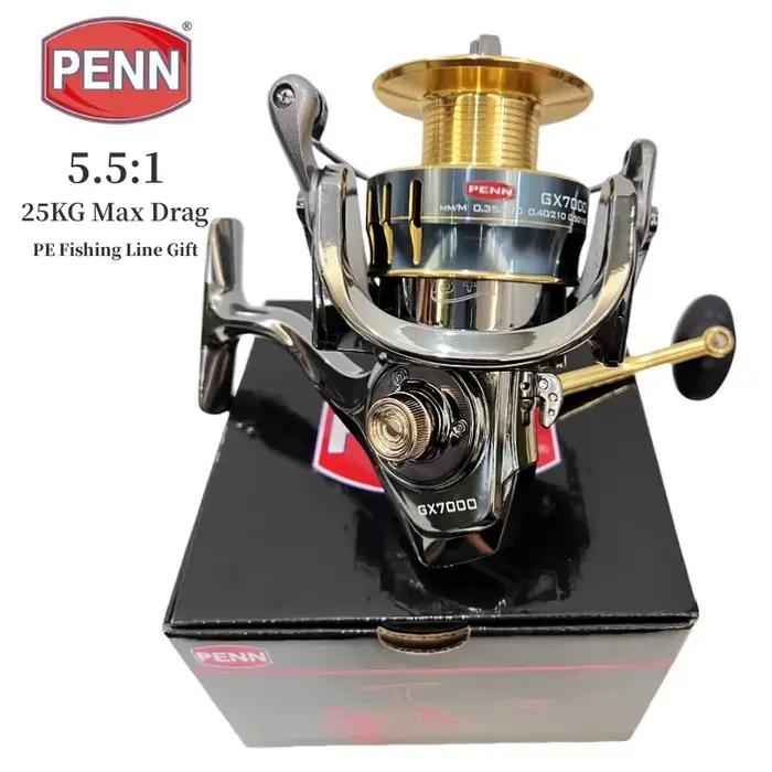 PENN GX1000-7000 Fishing Reel with 13+1 High-End Bearings, 25KG Max Drag, and Bo