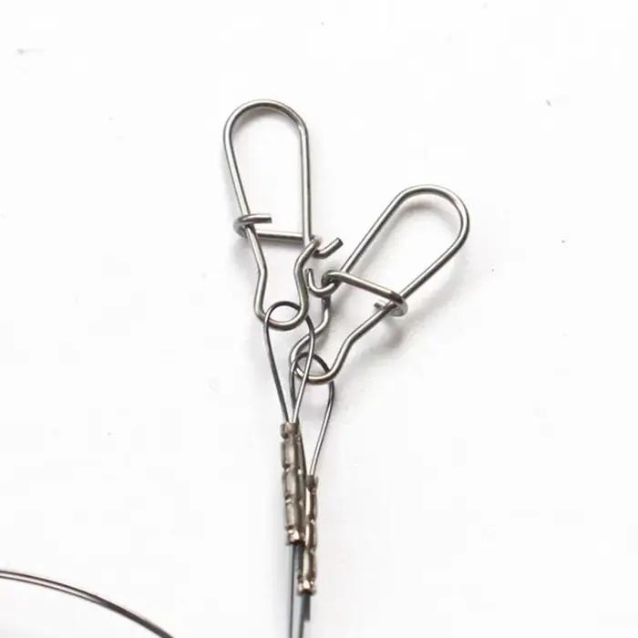 Leader pêche en acier avec émerillon et clip, bas de ligne résistant pour carpe et eau