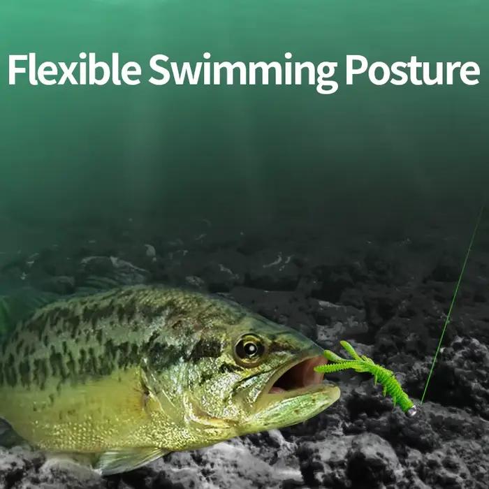 Leurre souple crevette flottant avec odeur de poisson et sel, appât bio-mimétique pour sandre