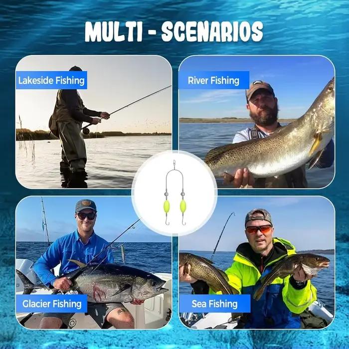 Hameçons doubles inversés pour pêche à la carpe - Évitez les obstacles avec ce set de montages prêts à l'emploi