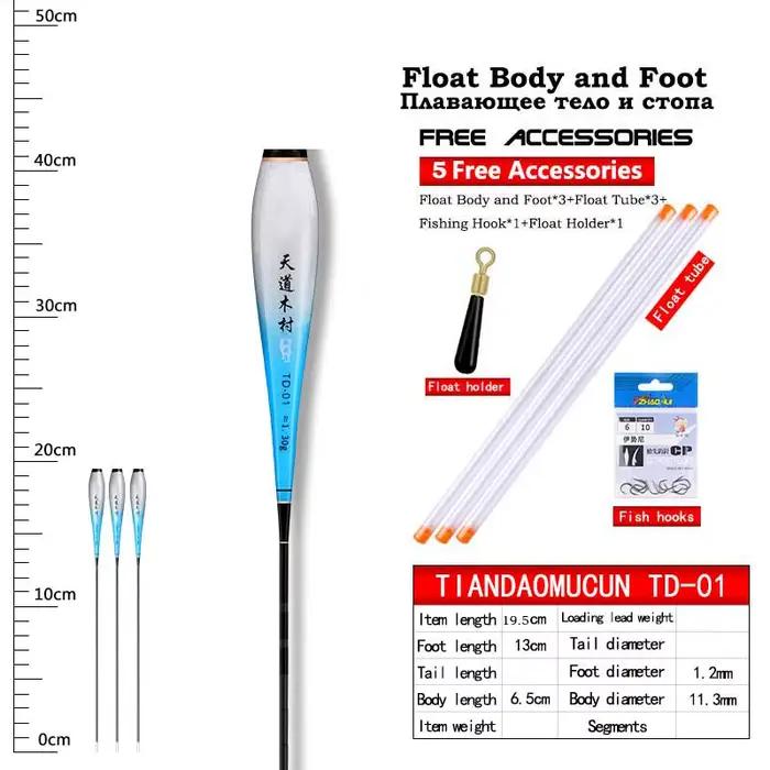 Kit pêche nocturne avec flotteurs lumineux nano, hameçons et porte flotteur pour pêche de précision