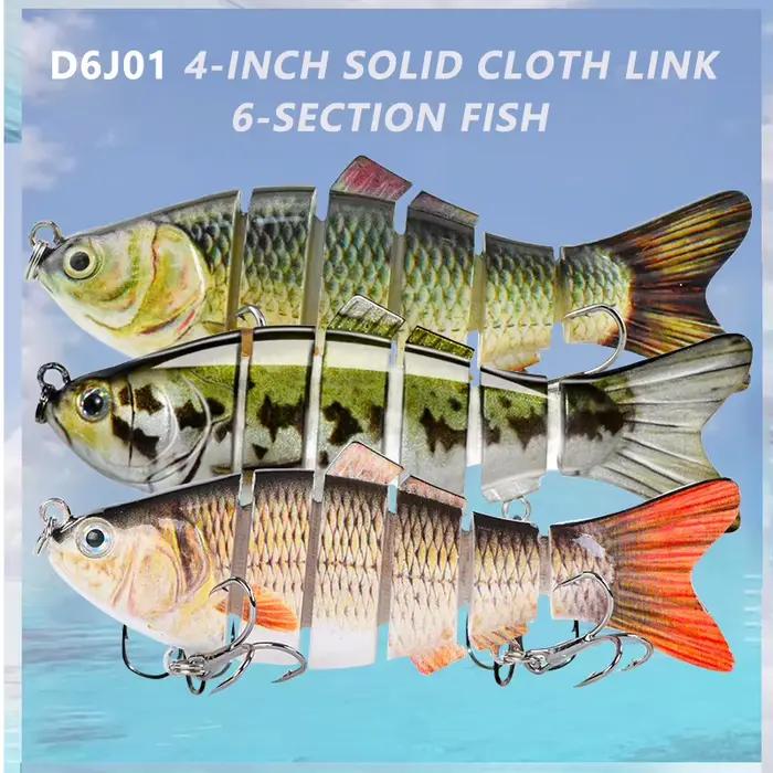 Leurre dur articulé 4 pouces 6 segments bionic crankbait - Appât coulant wobblers mer