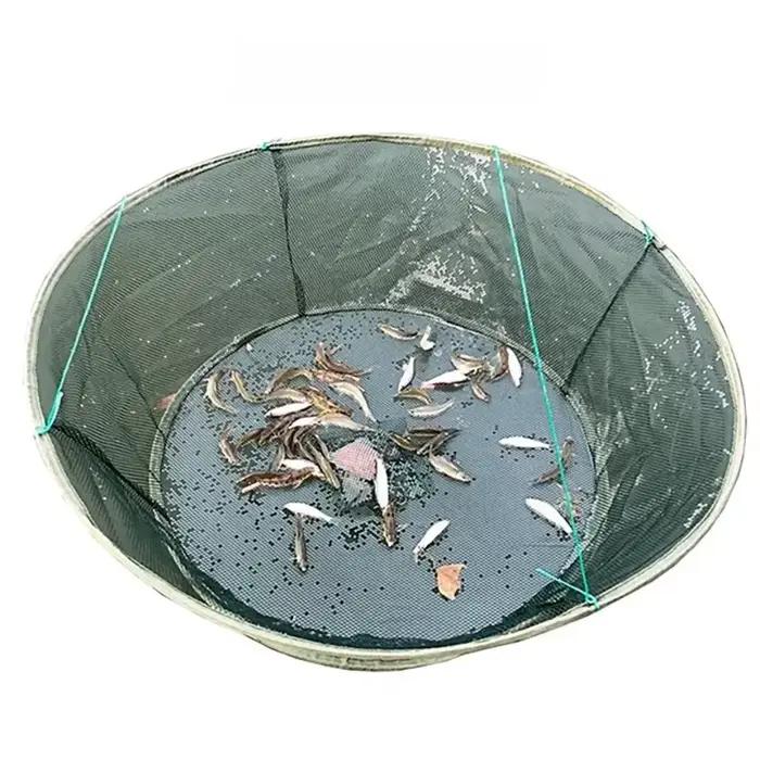Filet de pêche pliable 80 à 100 cm pour crevettes crabes anguilles avec bouche coulissante cage à crabe filet à crevettes lifting lancé à la main conception rétroactable pêche en déplacement portable