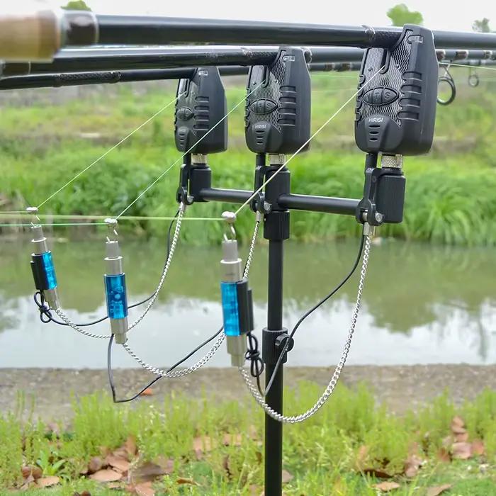 Set d'alarme de pêche carpe Hirisi avec support et swingers - Équipement complet pour pêche au coup