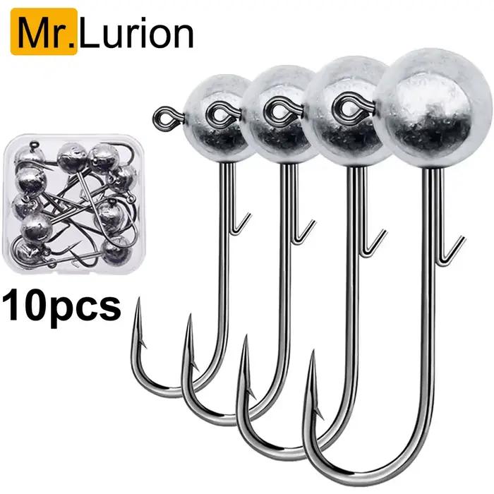 Hameçons MrLurion pour leurres souples, têtes rondes de 2g à 20g pour la pêche du bass