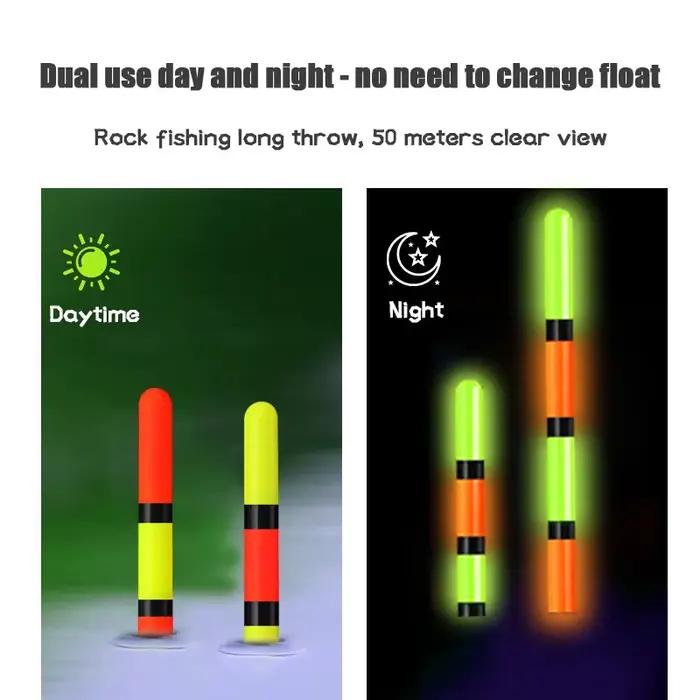 Flotteurs LED WAKASUI 2 pièces pêche rock longue distance - Haute sensibilité 6.8mm pêche courte nuit