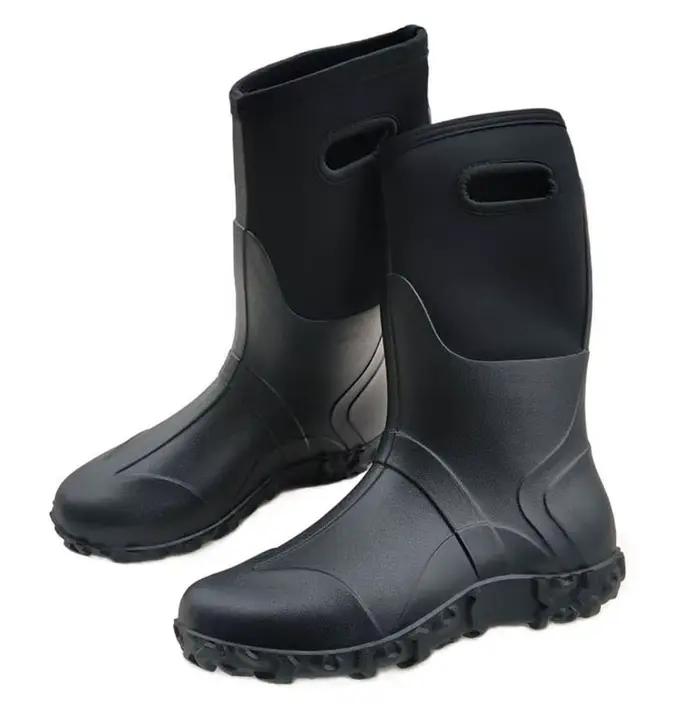 Bottes de pêche imperméables PVC respirantes avec semelle crampons antidérapante pour rochers et récifs