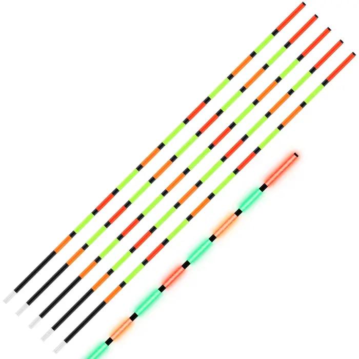 Kit de fibres luminescentes pour flotteurs pêche jour et nuit, 5 queues + 2 tubes, DIY