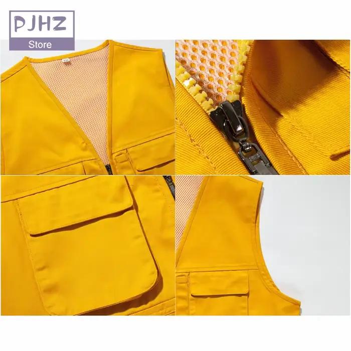 Veste technique multi-poches pêche et voyage avec impression logo personnalisé pour professionnels extérieur