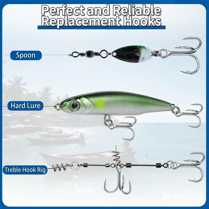 Hameçons triples mer 9KM 3X renforcés 25 à 100 pièces pour leurres crankbait et spinners